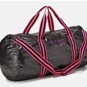 NWT Victoria's Secret Black Mesh Duffle Bag